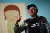 Japanese artist Yoshitomo Nara attends the largest European retrospective of his work in London