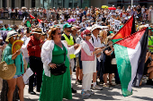 Demonstration in solidarity with Palestinians, in Madrid