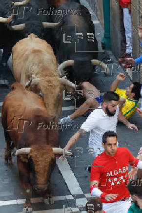 Los rápidos y peligrosos toros de Jandilla, protagonistas del quinto encierro de los Sanfermines