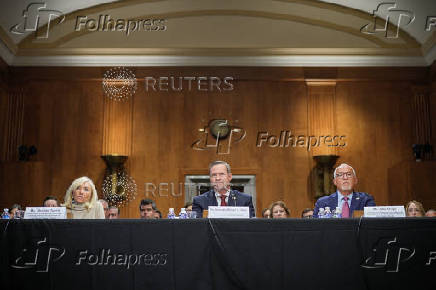 Former National Security adviser Mike Waltz, sits to testify before a Senate Foreign Relations Committee confirmation hearing on Capitol Hill