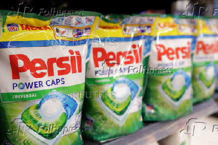 FILE PHOTO: Persil products are displayed on a shelf in a supermarket