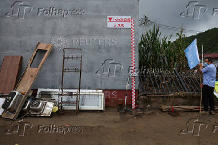 Aftermath of late July's heavy rainfalls that flooded villages, in Huairou, Beijing