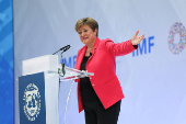 IMF Managing Director Georgieva delivers remarks at the IMF headquarters in Washington, D.C.
