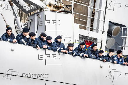 Navy ship Zr.Ms. Tromp returns home after deployment in the Baltic Sea and Arctic