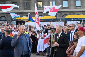 Political rally for the Belarusian opposition in Warsaw