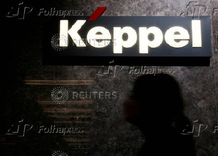 FILE PHOTO: A Keppel signage is pictured in their office in Singapore