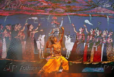 Dance drama in New Delhi prior Hindu festival Janmashtami marking Lord Krishna's birth