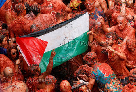 The annual 'La Tomatina' food fight festival, in Bunol