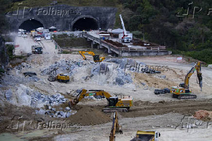 Obras no túnel do Rodoanel Norte em São Paulo