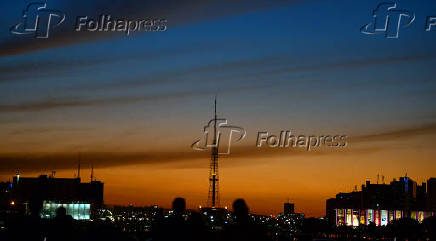 Vista do pôr do sol em Brasília