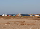 Ships are docked near Ras Hankorab Beach at southern Egypt's Red Sea coast in Marsa Alam