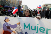 Protest against a law that would increase quotas for industrial fishing companies, in Valparaiso