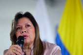 Colombian Attorney General Camargo attends press conference after Senator Uribe was shot, in Bogota