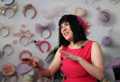 Milliner Merve Bayindir speaks to Reuters ahead of the Ascot horse racing festival, in London