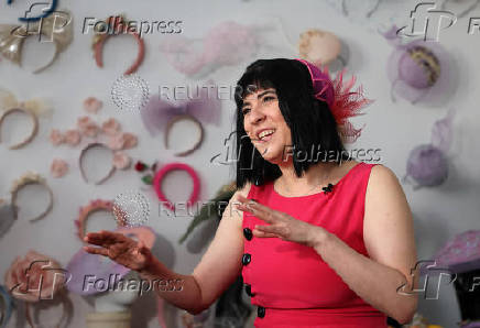 Milliner Merve Bayindir speaks to Reuters ahead of the Ascot horse racing festival, in London