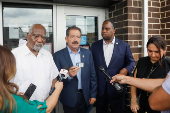 Congressional Democrats try to enter an ICE facility in Broadview, Illinois