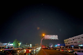 Traces are seen in the sky after Iran's armed forces say they targeted The Al-Udeid base in a missile attack
