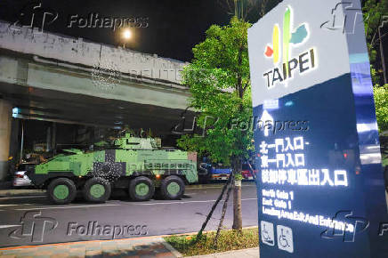 Soldiers riding a CM-34 Clouded Leopard, officially Taiwan Infantry Fighting Vehicle (TIFV), take part in the annual Han Kuang military exercises in Taipei