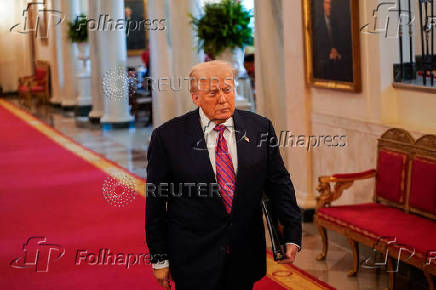 U.S. President Trump participates in a signing ceremony for the 