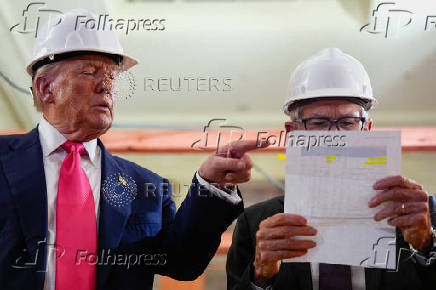 U.S. President Trump tours the Federal Reserve Board building in Washington, D.C.